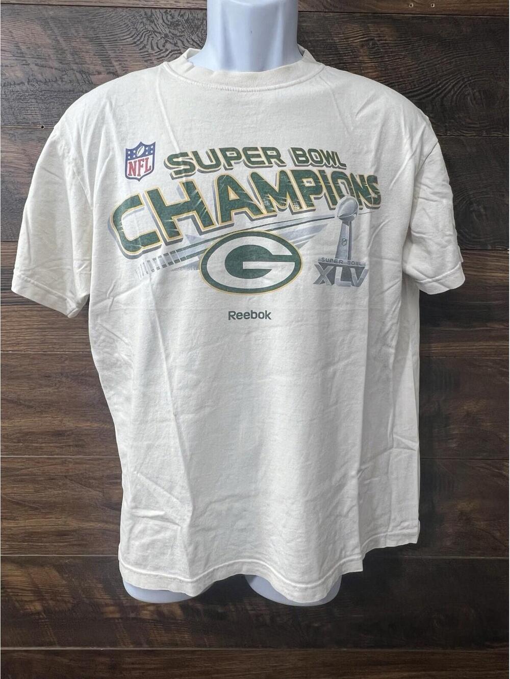 Reebok Super Bowl Men T-Shirt Champions Tee Size Small Tan